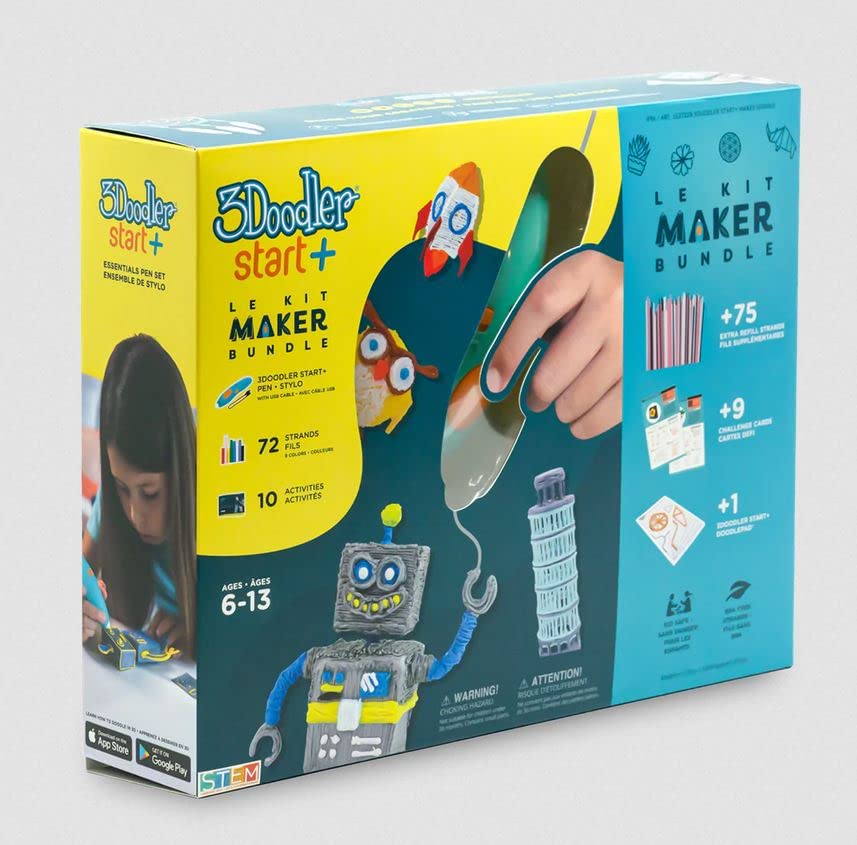 3Doodler Start+ Maker Bundle Set for Ages 6 to 13, Bring